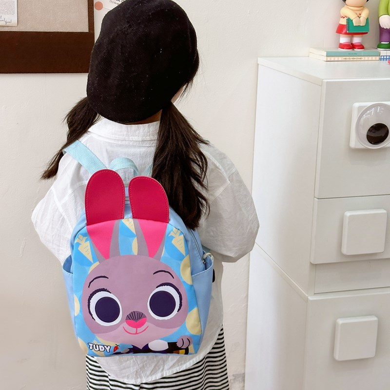 The new 2024 Kuromi kindergarten backpack is cute and cartoonized. It's a lightweight schoolbag and a cute snack bag for kids details Picture