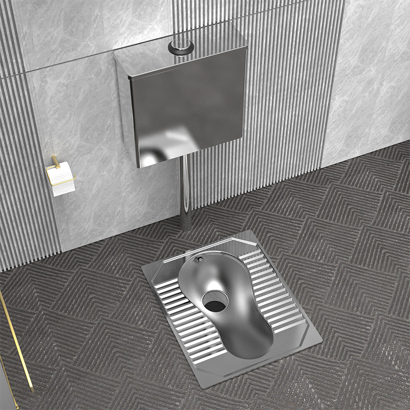 Customized prison squat toilet, school prison toilet, detention center with S-shaped anti-odor 304 stainless steel squat toilet details Picture