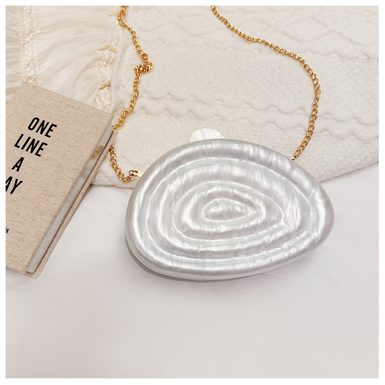 New shell-pressed acrylic evening bag for cross-border foreign trade women, single-shoulder crossbody wedding and banquet clutch Item Picture