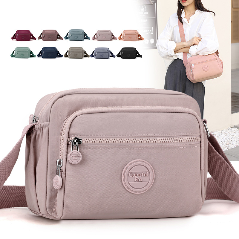 Colorful Fox trendy single-shoulder bags, custom-made outdoor casual crossbody bags, multi-layered simple bags, cross-border Specification drawing