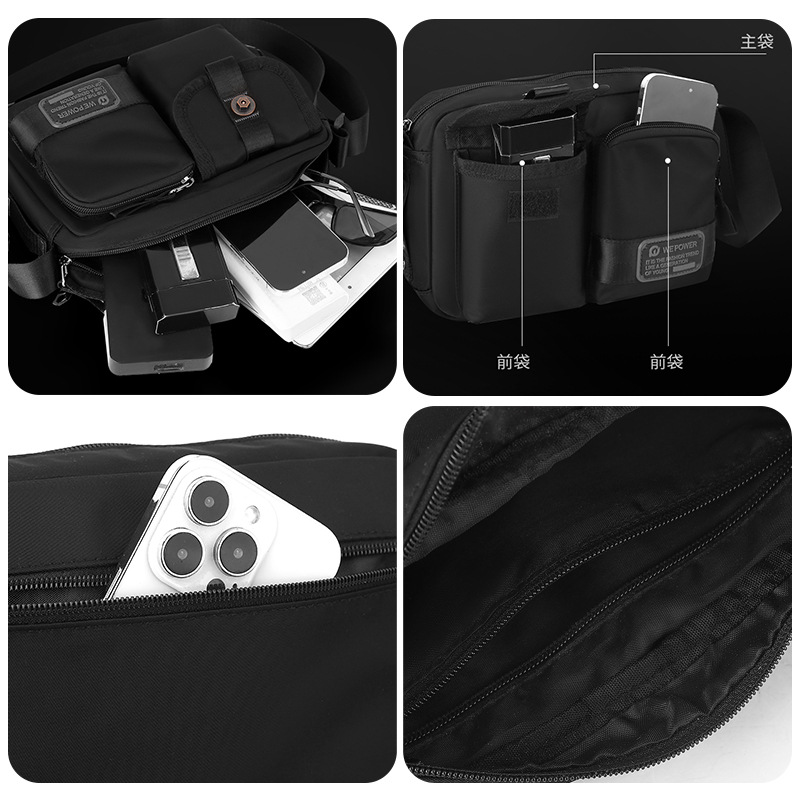 WEPOWER's new men's single-shoulder crossbody bag is a lightweight and trendy casual men's bag, a small bag, and a portable sports backpack Application Scenario