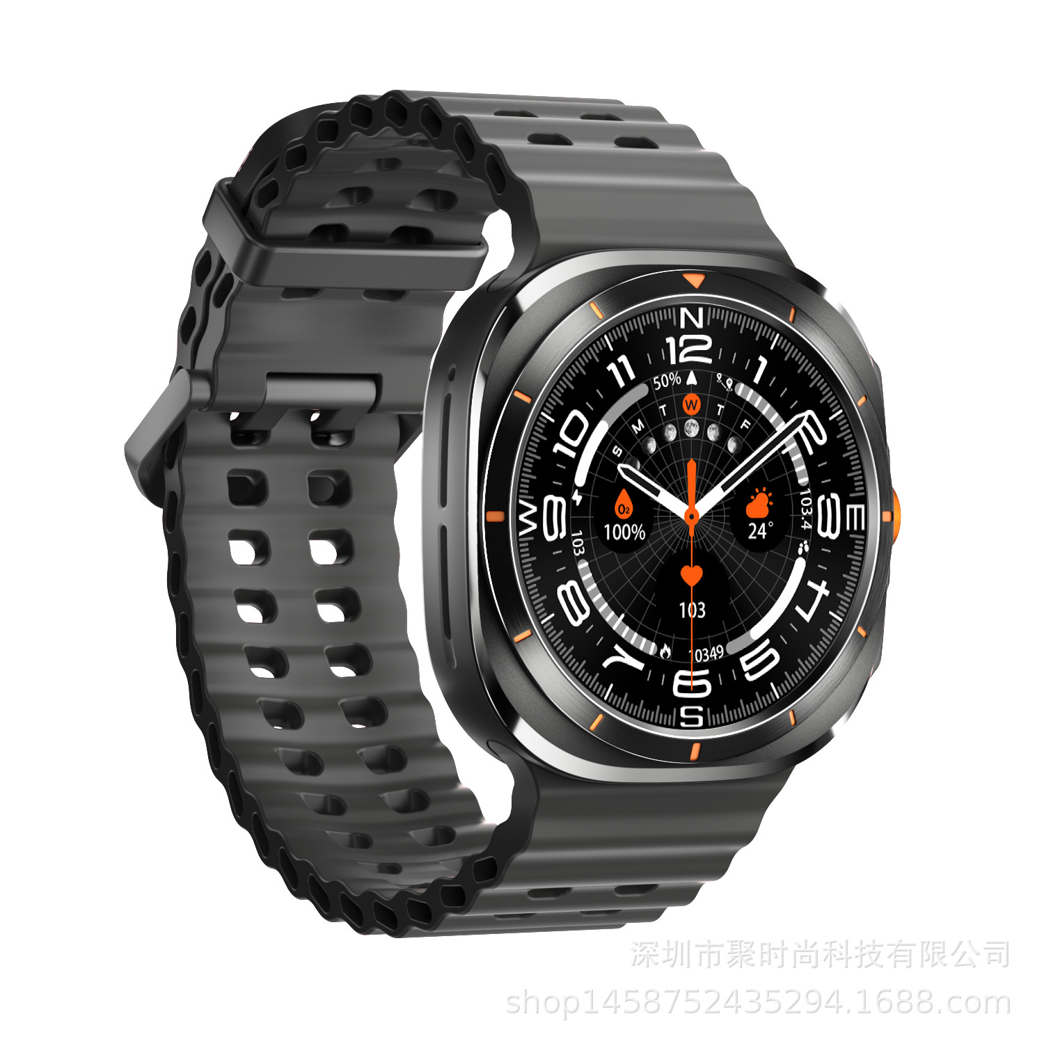 js watch7 ultra Bluetooth Call Smartwatch Voice Assistant Weather, Music Heart Rate, Blood Pressure Specification drawing