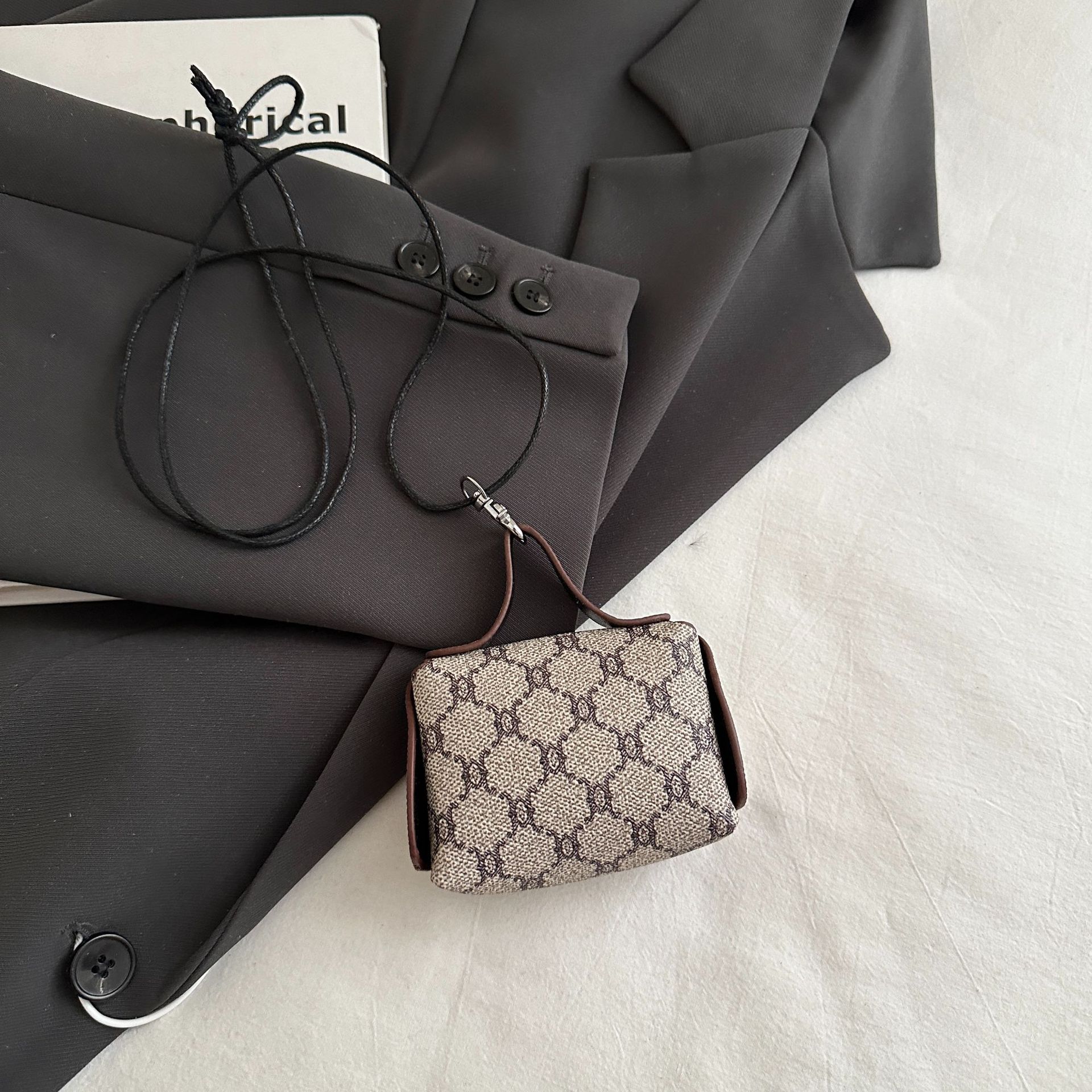 Mini leopard print cute single-shoulder bag ostrich print 2025 new style single-shoulder bag full figure