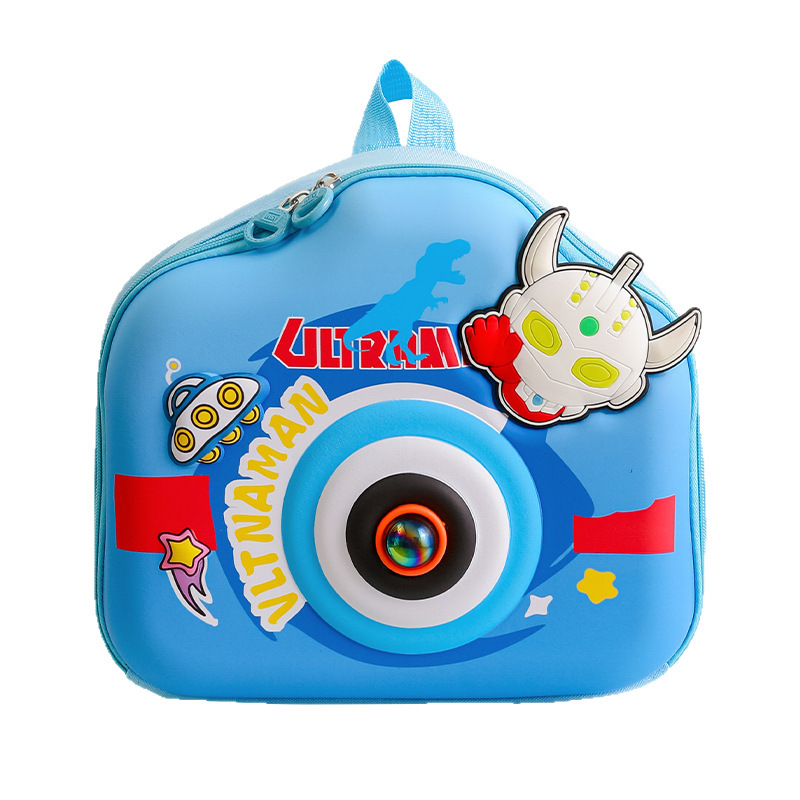 Cute cartoon 3D camera backpacks for boys and girls in kindergarten 2025, hard-shell small schoolbags for children and snack packs Item Picture