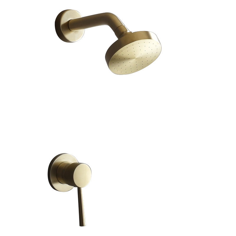 Concealed wall-mounted shower head set, stainless steel brushed gold shower head, simple LA2004 Item Picture