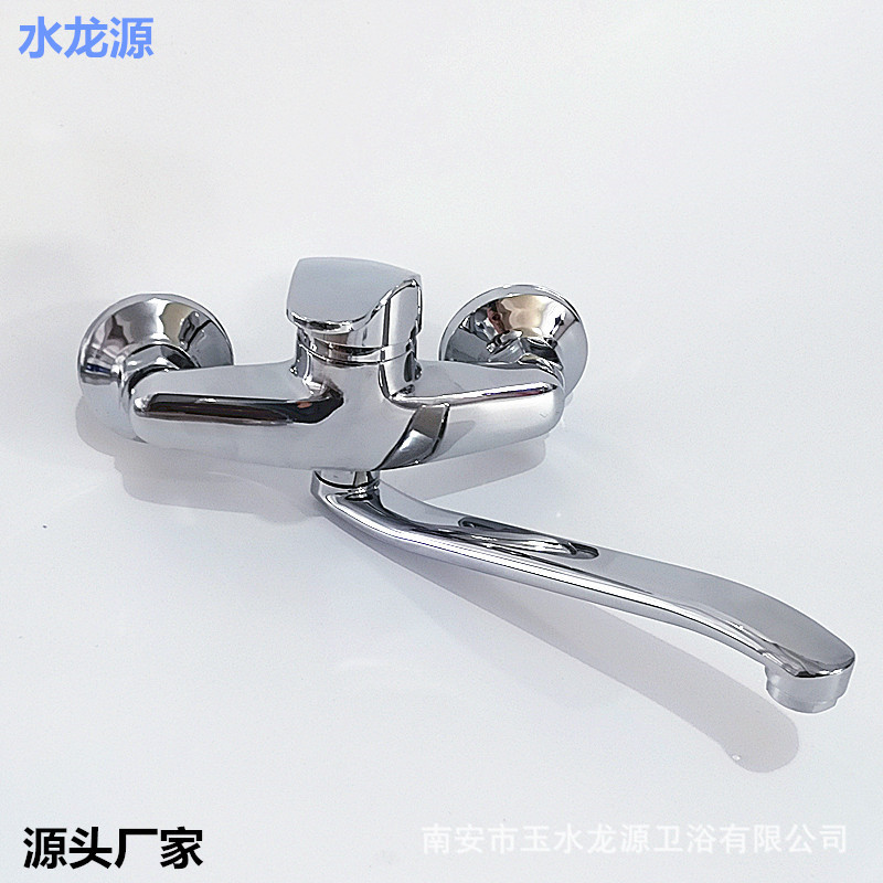 The original manufacturer of the concealed two-hole Qiao Ding mixed water kitchen faucet, wall-mounted concealed cold and hot sink faucet full figure