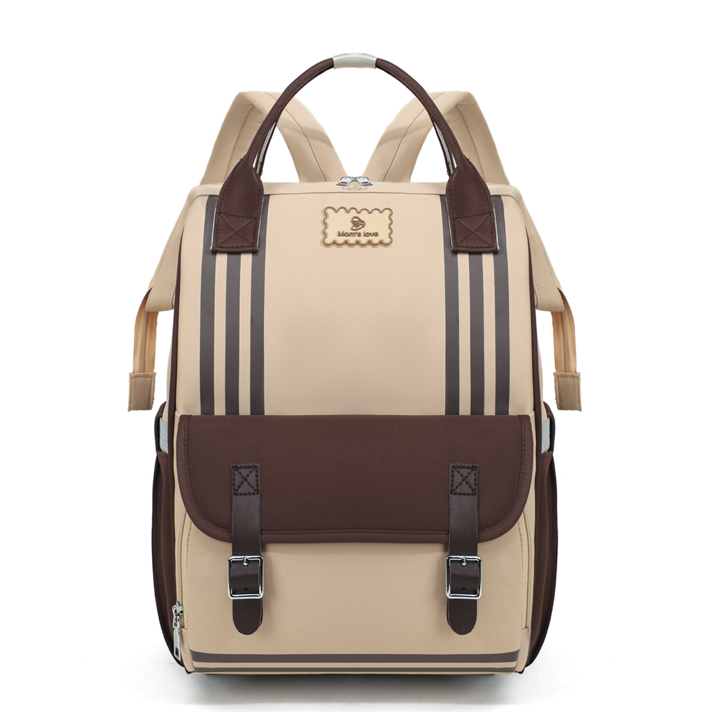 Mummy Bag is a small, cute, multi-functional baby and mother bag. It is water-resistant, has a large capacity, is lightweight and can be carried across the crossbody Item Picture