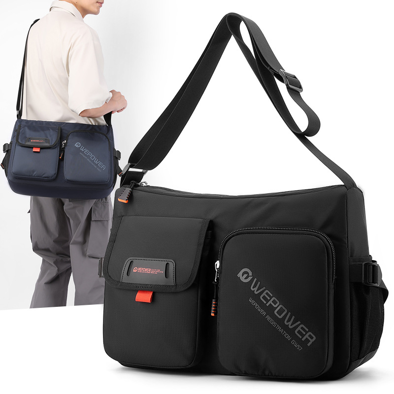 WEPOWER's new large-capacity crossbody bag is a lightweight nylon travel single-shoulder bag for men's sportswear and casual wear full figure
