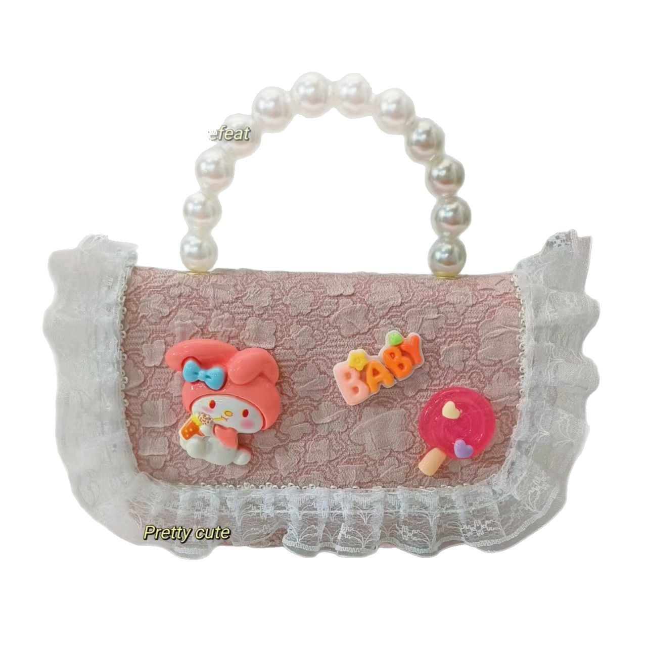 Children's bags, pearl handbags, single-shoulder crossbody bags, loose change accessory bags, princess bags, Melody chain bags, small square bags Item Picture