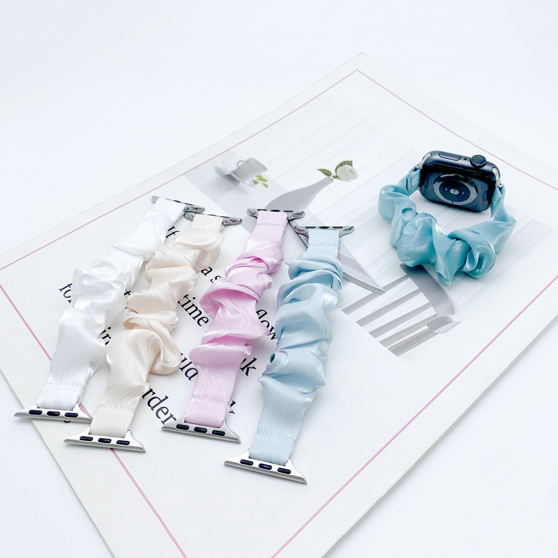 The new summer model is suitable for the narrow-bezel solid-color glossy silk hairline band of the Apple watch full figure