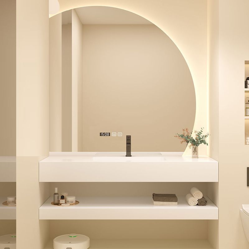 Double-layer rock plate integrated basin, bathroom cabinet, ceramic seamless washbasin, bathroom washbasin, bathroom cabinet processing Specification drawing