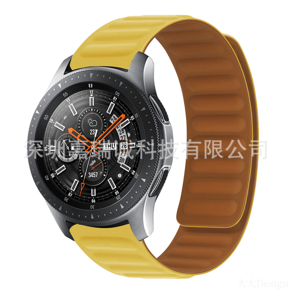 Compatible with Huawei gt4/gt5/PRO and Samsung watch4 silicone magnetic color-blocking 20/22MM watch straps Item Picture