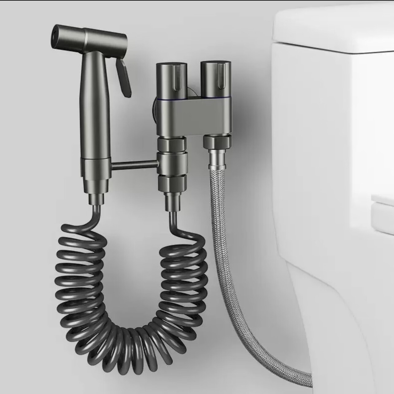 The stainless steel spray gun is connected to the faucet, the washbasin, the bathroom toilet, the pressurized high-flush toilet, and the shower partner Application Scenario