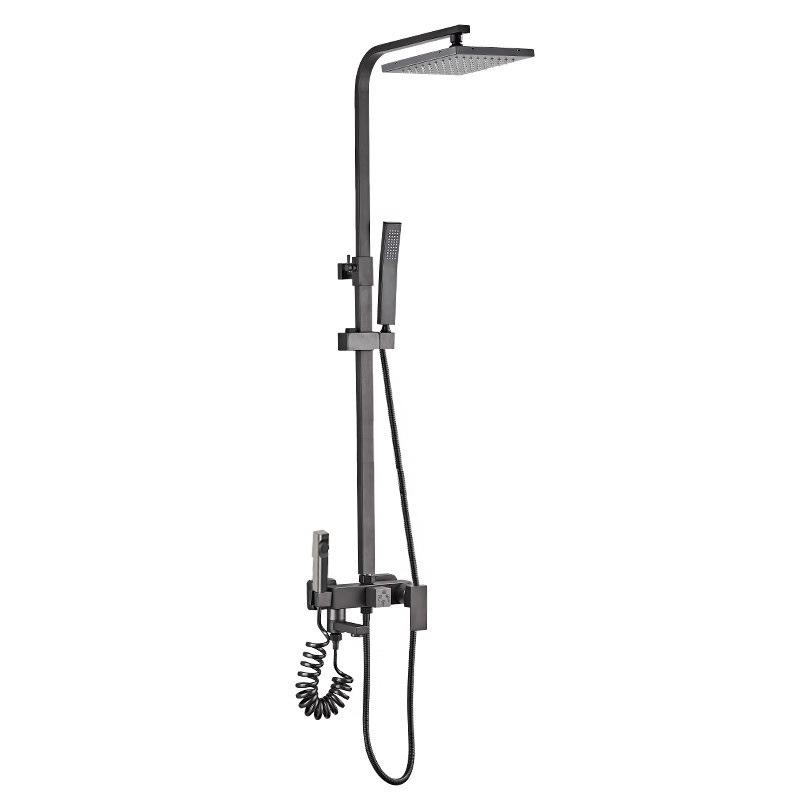 Square shower system for foreign trade, concealed pressure-increasing shower head set for shower room, complete set of household shower heads Item Picture