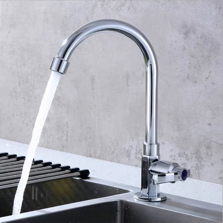 Household kitchen single-cooling faucet, sink faucet, rotatable washbasin, stainless steel sink faucet, 4 points details Picture