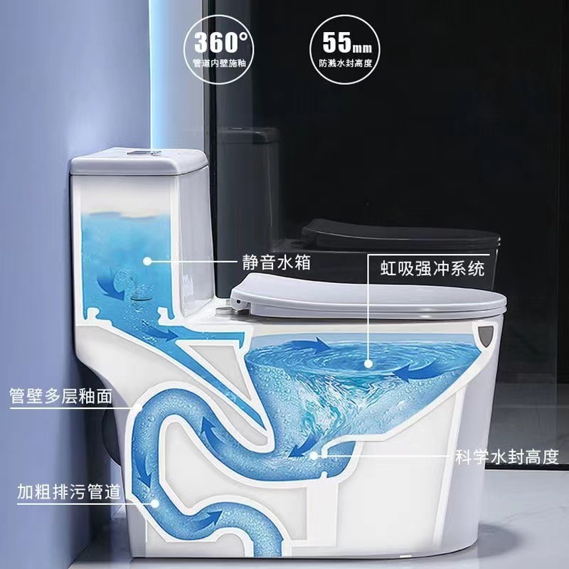 Household siphonic toilet, hotel engineering manufacturer wholesale anti-odor, water-saving and silent ceramic toilet Application Scenario