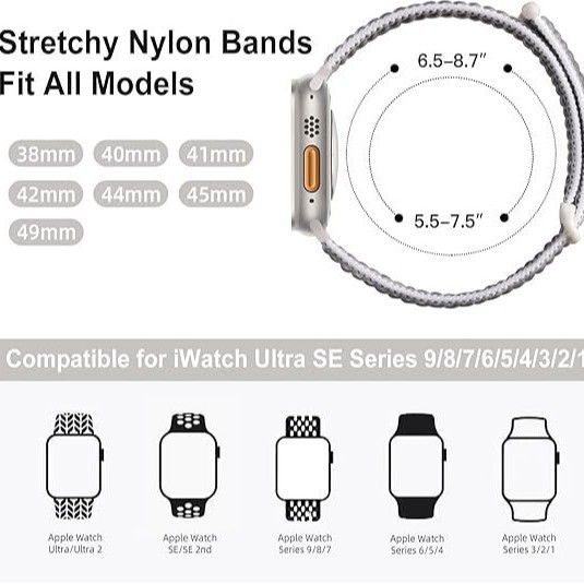 Suitable for apple Velcro double-loop nylon strap iwatch987 smartwatch strap details Picture