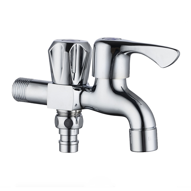 Copper faucet for dual use, one in and two out, household quick-opening washing machine faucet, 4-point manufacturer wholesale full figure
