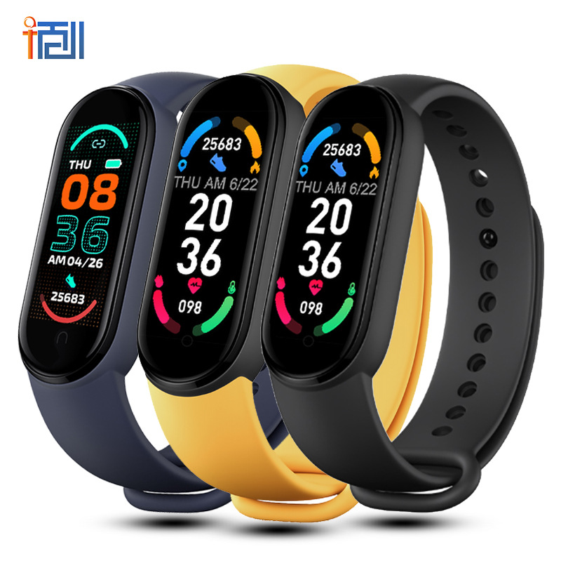 M6 Smart Bracelet Heart Rate, Blood Pressure, Bluetooth step Counting, Music, weather, Sleep Monitoring, Cross-border m6 Smart Sports bracelet full figure