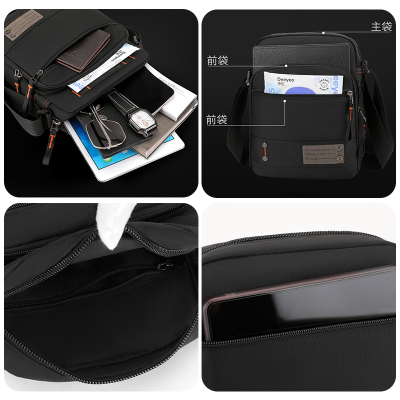 WEPOWER's new crossbody bag, a multi-layered waterproof and wear-resistant men's bag, is a lightweight and casual travel crossbody bag Application Scenario