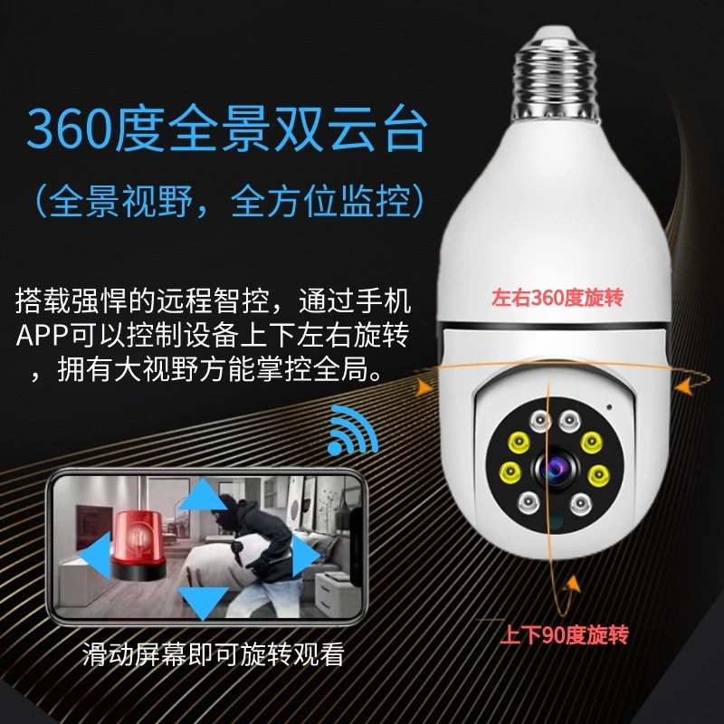 The cross-border bestseller E27 bulb camera 360-degree home wireless security intercom function smart monitoring camera details Picture