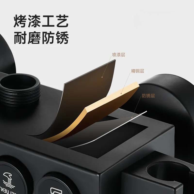 Shower switch, hot and cold water mixing valve, faucet, bathroom showerhead accessories, bath switch valve, faucet, four-position cross-border Specification drawing