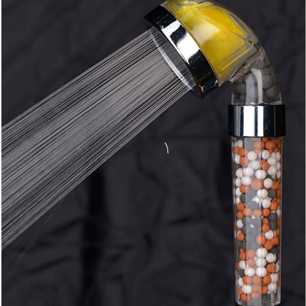 The lemon VC fragrance negative ion shower head cover is equipped with an American-style shower boom adapter and a shower hose fragrance delivery block details Picture