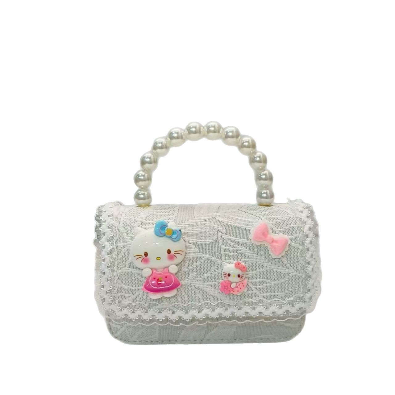 Melody Pearl handbag, Kuromi Children's bag, Little Girl chain bag, crossbody bag, coin purse, chain bag, Trendy Item Picture