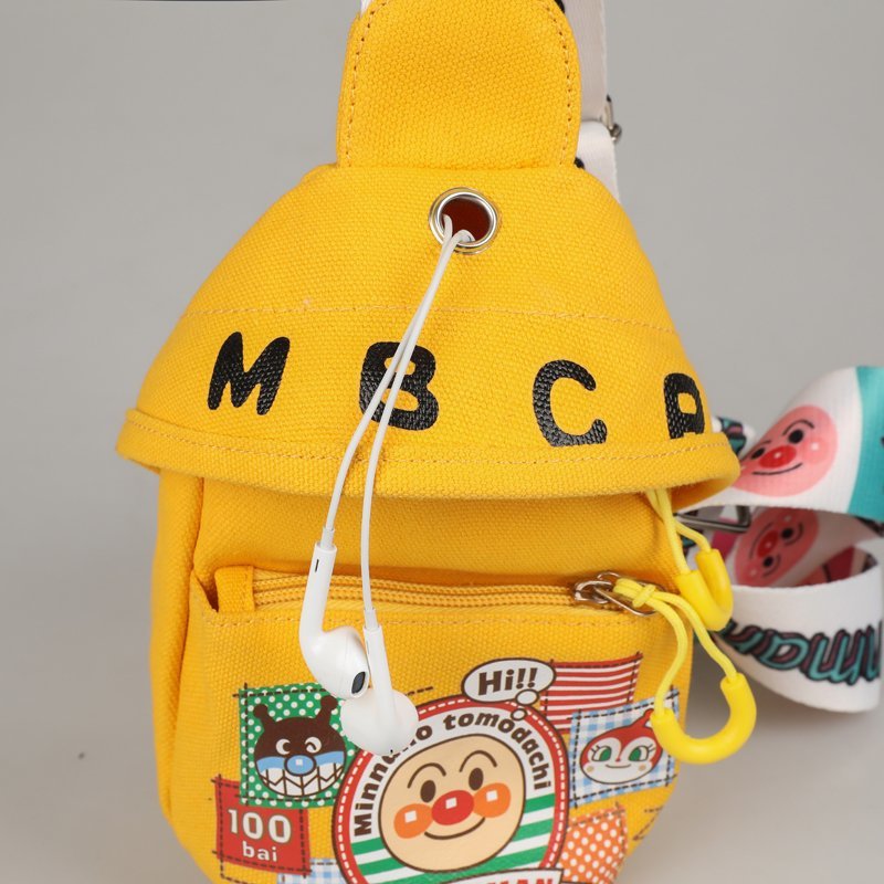 Cartoon chest bag printed for women, 2020 new trendy internet-famous quality canvas bag, Korean version Instagram single-shoulder crossbody small bag Specification drawing