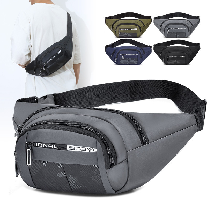 Wholesale of foreign trade waist bags, men's leather chest bags, large-capacity crossbody bags for travel, men's business outdoor mobile phone bags full figure