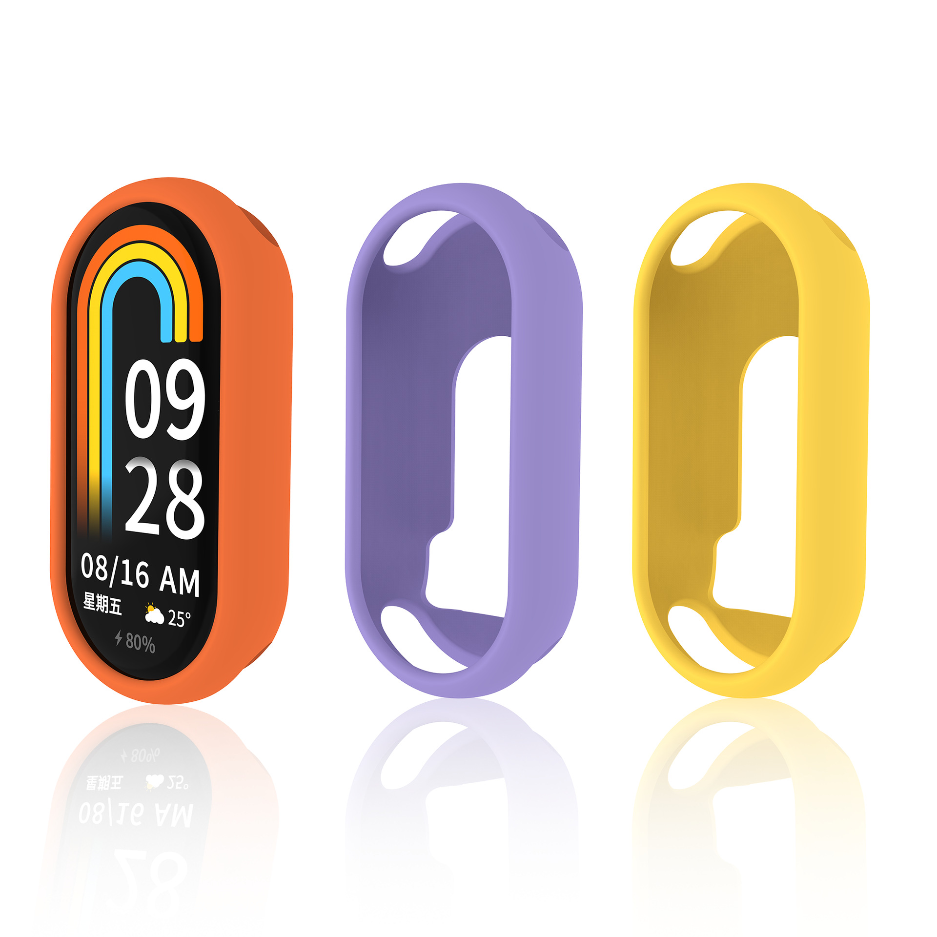 Suitable for Xiaomi Band 8/9/9/10 ceramic watch case, silicone anti-drop and wear-resistant protective cover, simple and pure details Picture