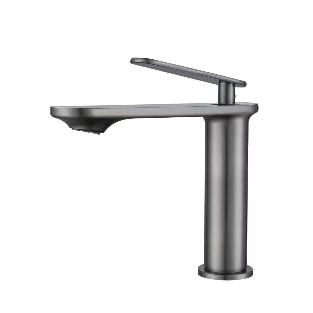 Bathroom basin, washbasin, hot and cold water faucet, washbasin, washbasin, washbasin, bathroom cabinet, texture gun gray bathroom Item Picture