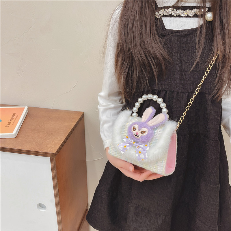 The Korean version of Elsa children's bags, small chanel-style accessories, pearl handbags, and the popular momo single-shoulder crossbody rabbit small bag Specification drawing