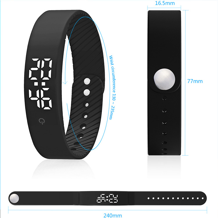 Student vibration alarm clock, health step count, sleep vibration alarm clock, intelligent reminder, exercise alarm clock, watch factory wholesale Item Picture