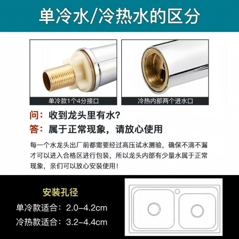 Thickened washbasin, faucet, cold and hot water, household washbasin, bathroom single cold washbasin, washbasin, washbasin Specification drawing