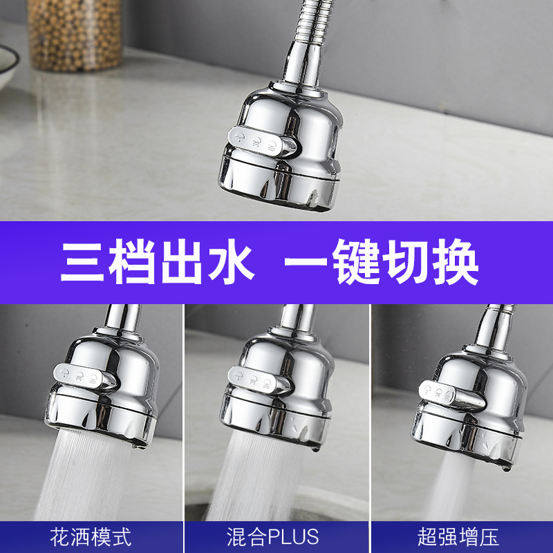 Kitchen faucet extender, universal rotating pressure-increasing water outlet filter, water-saving device, splash-proof extended showerhead bubbler Application Scenario