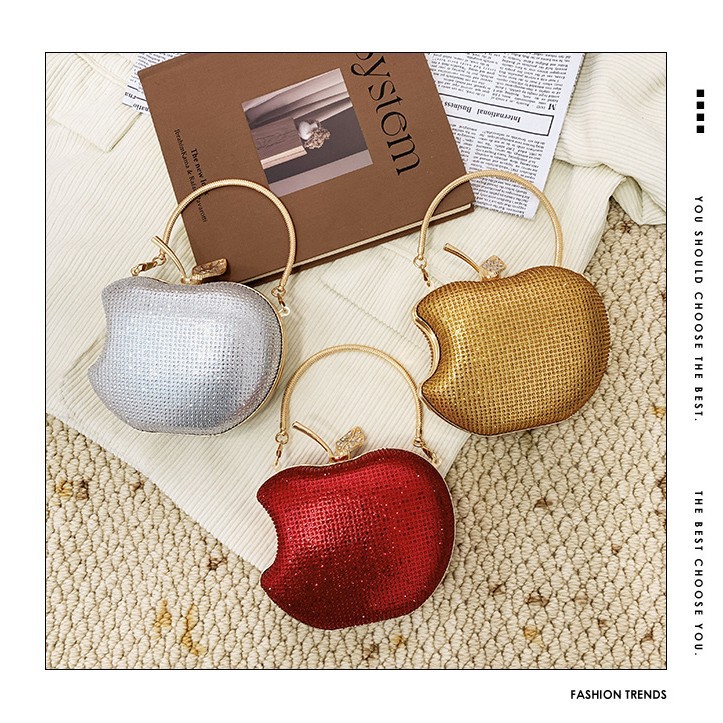 Cross-border women's bags, best-selling handbags, Apple bags, foreign trade small bags, acrylic bags, dinner bags, diamond-encrusted chain bags full figure