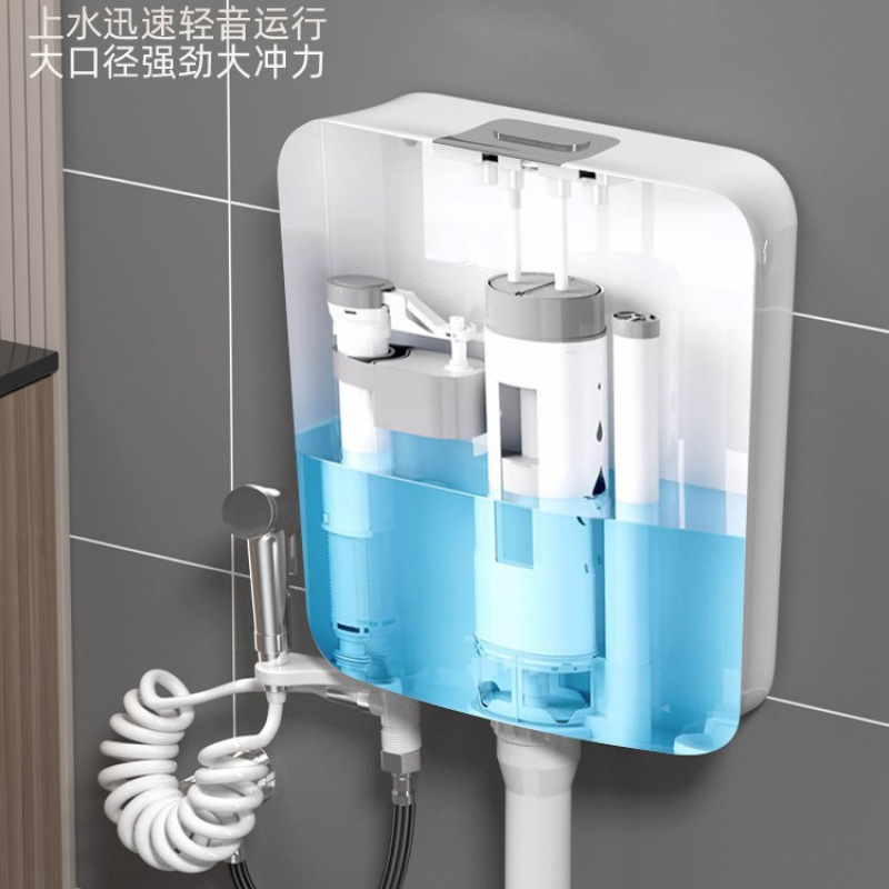 Squat toilet thickened water tank, household bathroom wall-mounted toilet flushing tank, squat toilet flushing device, squat toilet dry toilet details Picture