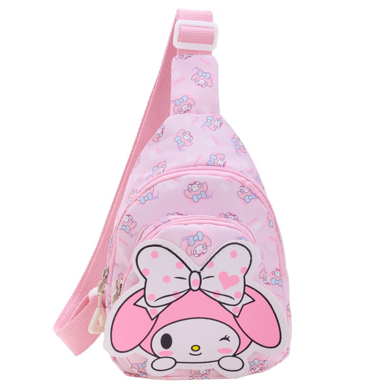 Wholesale new cross-border small-sized children's chest bags with double zippers and large capacity, cute single-shoulder bags for boys and girls in kindergartens Item Picture