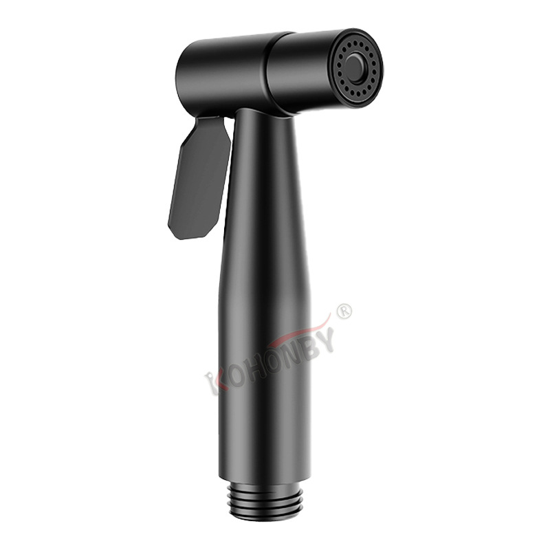 Factory direct supply of 304 stainless steel black spray gun, high-pressure toilet spray gun, nozzle, flushing faucet Item Picture