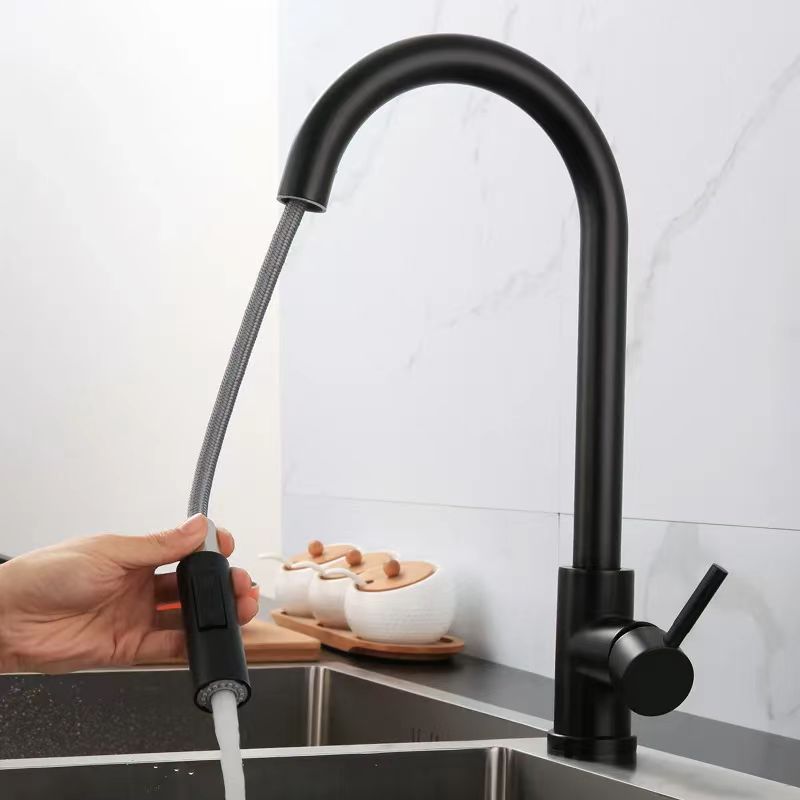 Cross-border South American 304 stainless steel pull-out faucet, cold and hot household kitchen sink, sink, water faucet Specification drawing