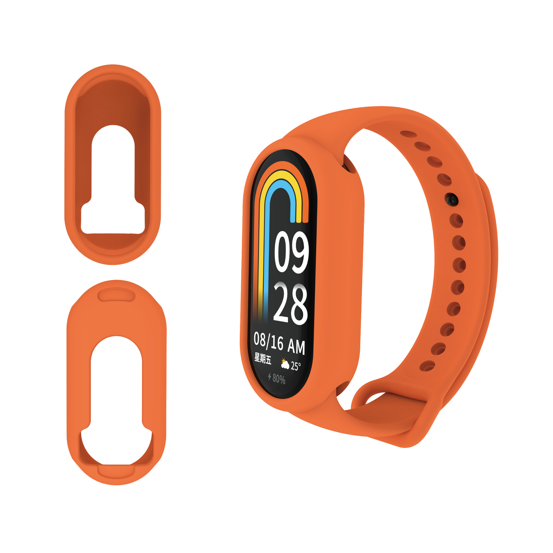 Suitable for Xiaomi Band 8/9/9/10 ceramic watch case, silicone anti-drop and wear-resistant protective cover, simple and pure Specification drawing