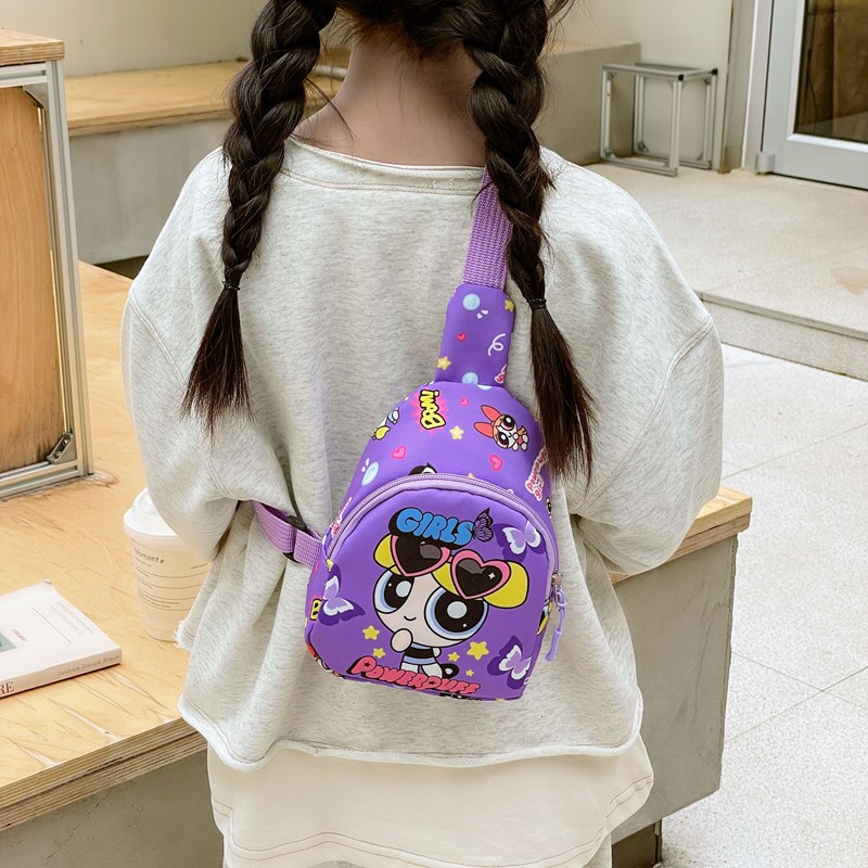 New cute children's chest bag, cartoon Flying girl police officer children's coin purse, cartoon boys' and girls' single-shoulder crossbody bag Application Scenario
