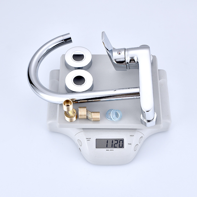 Copper wall-mounted hot and cold vegetable basin faucet, hot and cold water wall outlet faucet, kitchen faucet, laundry sink hot and cold faucet Specification drawing