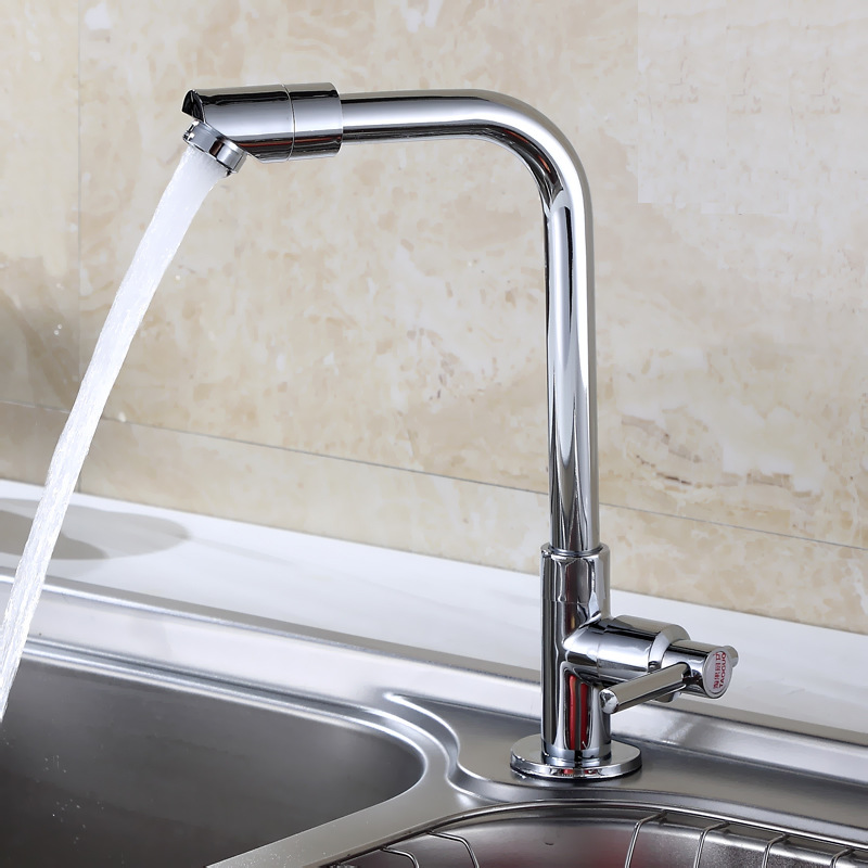 Taoguo alloy copper core round vertical large bend kitchen basin single cold gooseneck faucet water purifier 4-point faucet Application Scenario