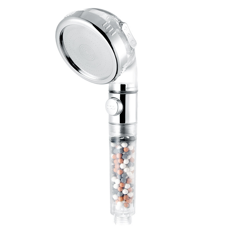 New three-speed negative ion water-stop showerhead pressure-increasing water-saving and anti-clogging one-click pressure-increasing showerhead cross-border supply Item Picture