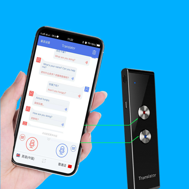 Intelligent voice offline translation machine, a portable translation tool for traveling abroad, a photo translation wonder, simultaneous recording and mutual translation Application Scenario