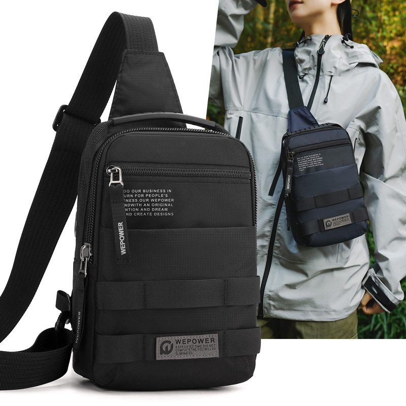 WEPOWER's new urban outdoor hand-held crossbody bag is a lightweight and trendy single-shoulder bag, as well as a fashionable business commuting chest bag full figure