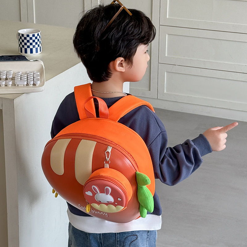 The super cute new children's casual backpack features a unique little rabbit and radish bag. It's a versatile and casual schoolbag for kindergarten kids Application Scenario