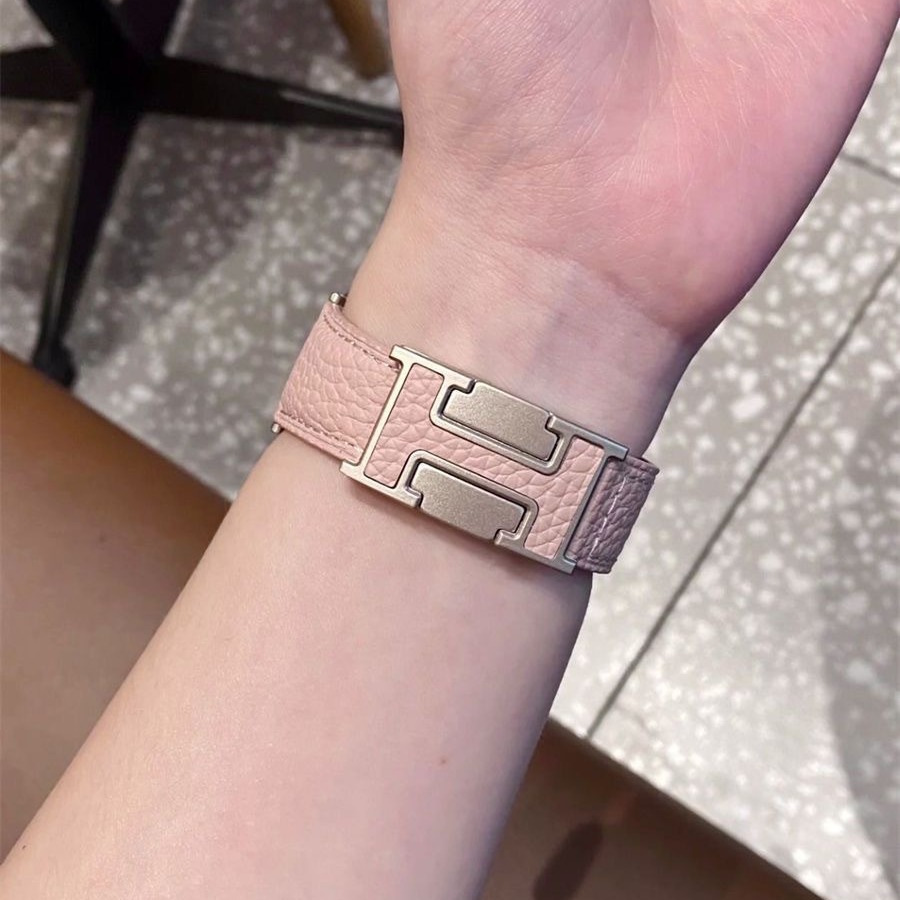 Cross-border Instagram compatible Apple Watch, Apple IWATC, litchi texture silicone leather strap S9 Comfort Ultra Specification drawing